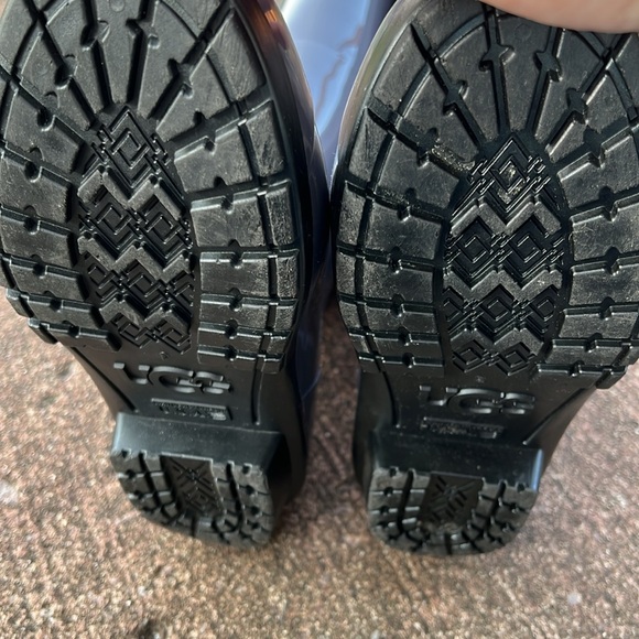 UGG SHAYE BLACK TALL RUBBER RAIN BOOTS FUR INSOLE SIZE US 7womens - Picture 13 of 15